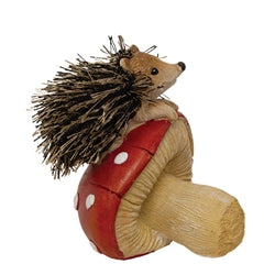 Resin Hedgehog on Mushroom - 2 Asstd.