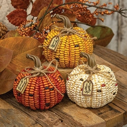 Resin Harvest Words Corn Pumpkin - 3 Asstd.