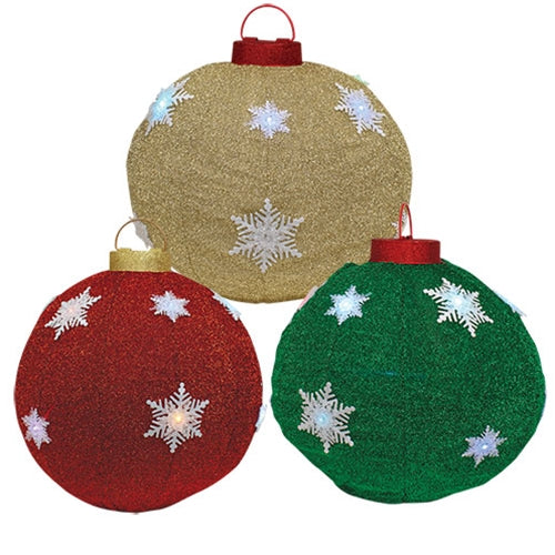LED Collapsible Christmas Ball Ornament 3 Asstd.