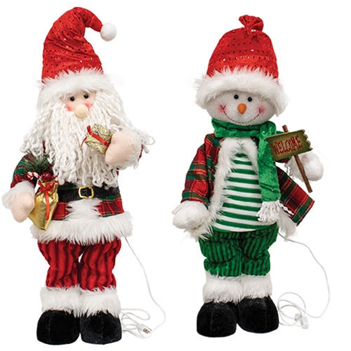 Animated Plush Standing Santa/Snowman - 24"H - 2 Asstd.