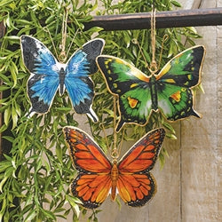Metal Puffy Butterfly Ornament - 3 Asstd.