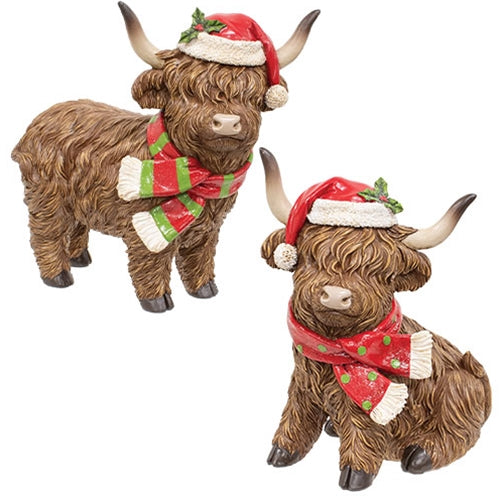 Resin Winter Holiday Highland Figure - 8.5"H - 2 Asstd.