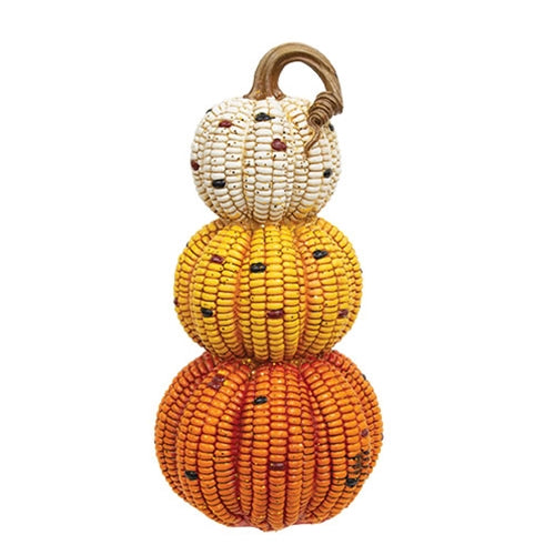 Resin Harvest Stacked Corn Pumpkins - 11"H