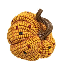 Resin Harvest Corn Pumpkin with Curly Stem - 3 Asstd.