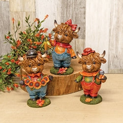 Resin Harvest Farmer Highland - 6"H - 3 Asstd.