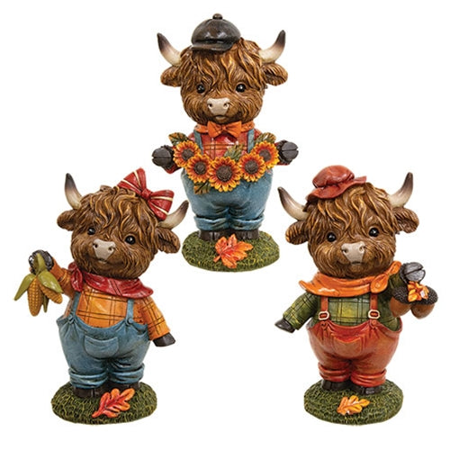 Resin Harvest Farmer Highland - 6"H - 3 Asstd.