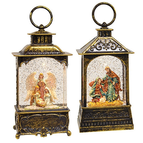 Nativity Spinning Water Globe Lantern - 2 Asstd.