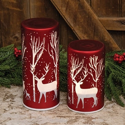 2/Set - Twinkle Lighted Deer & Tree Luminaries