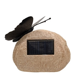Solar Lighted Butterfly On Inspirational Rock - 3 Asstd.