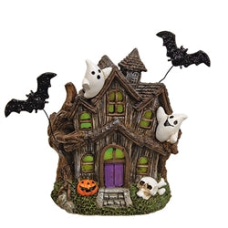 Resin Lighted LED Flicker Haunted House - 2 Asstd.