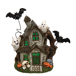 Resin Lighted LED Flicker Haunted House - 2 Asstd.
