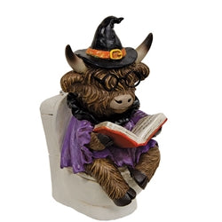 Resin Halloween Highland Reading on the Toilet - 2 Asstd.