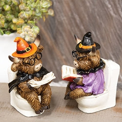 Resin Halloween Highland Reading on the Toilet - 2 Asstd.