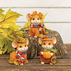 Resin Harvest Mouse - 4.5"H - 3 Asstd.