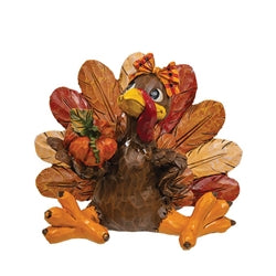 Resin Carved Look Harvest Turkey - 2 Asstd.