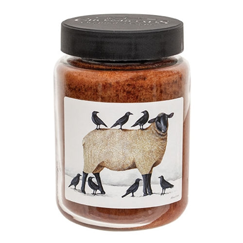 Snowy Sheep & Crows Buttered Maple Syrup Jar Candle - 26oz.