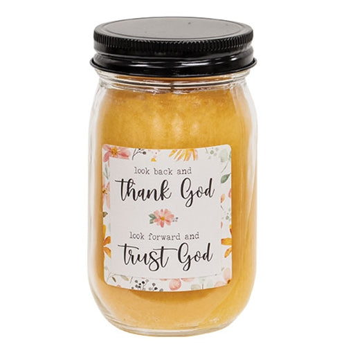 Thank God Trust God Firefly Honeysuckle 12oz. Pint Jar Candle