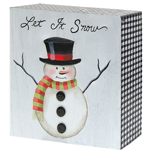*Let It Snow Gingham Box Sign