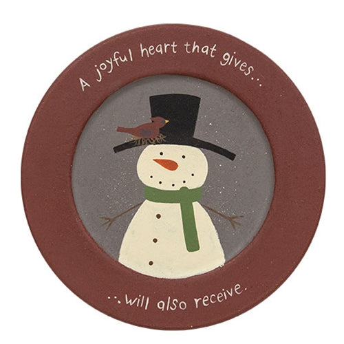 A Joyful Heart Snowman Plate