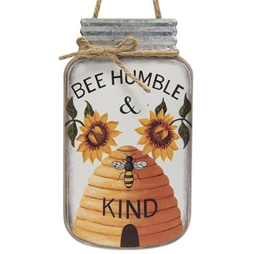 Bee Humble & Kind Mason Jar Sign