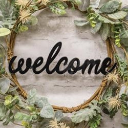 Hanging Black Script Welcome Sign