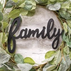Hanging Black Script Family Sign