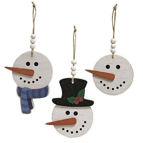 3/Set Happy Beaded Snowhead Ornaments
