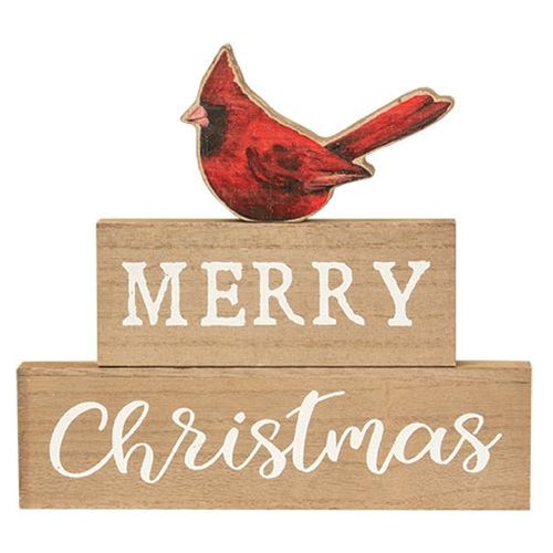 3/Set Merry Christmas Cardinal Block Stackers