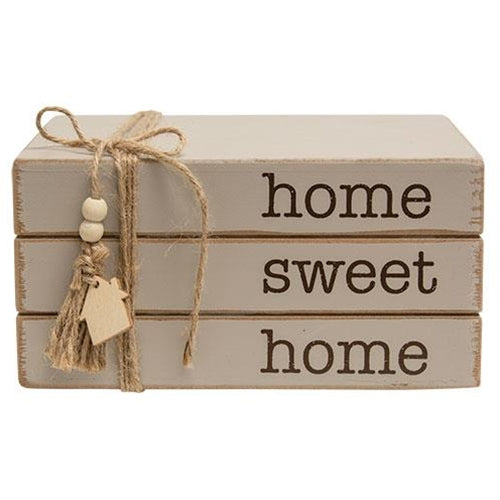 Home Sweet Home Wooden Book Stack