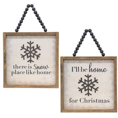 Snow Place Like Home Beaded Framed Sign 2 Asstd.