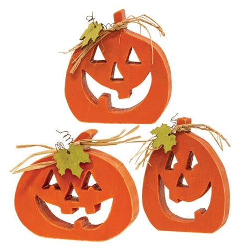 3/Set Cutout Jack O Lantern Chunky Sitters