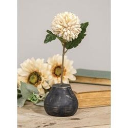 *Distressed Black Round Flower Holder