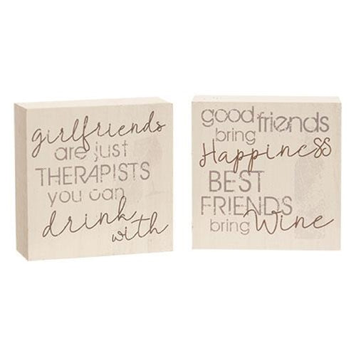 Best Friends Bring Wine Block 2 Asstd.