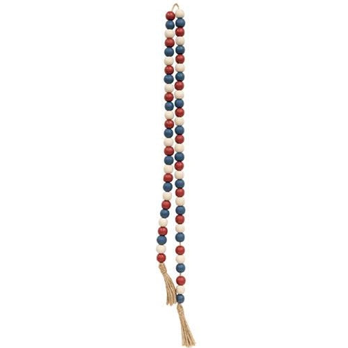 Red White and Blue Bead Garland with Tassels