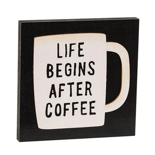 Life Begins After Coffee Square Block