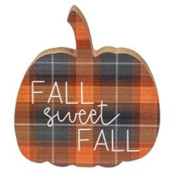 Fall Sweet Fall Plaid Pumpkin Chunky Sitter 3 Asstd.