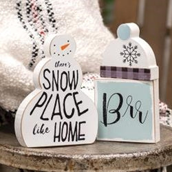3/Set Snow Place Like Home Snowman & Blocks