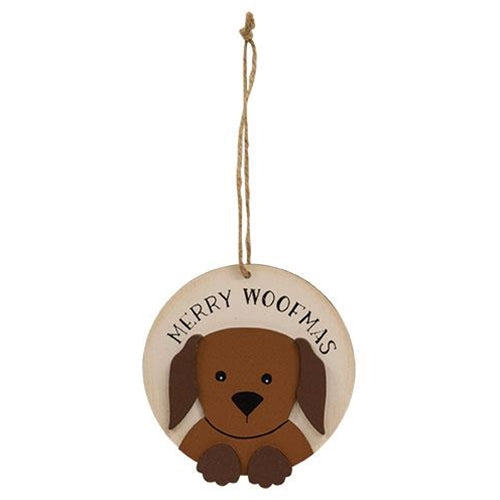 Merry Woofmas Wooden Ornament