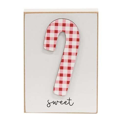 Sweet Plaid Candy Cane Block