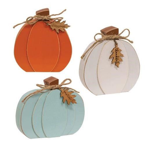 Fall Word Tag Chunky Pumpkin 3 Asstd.
