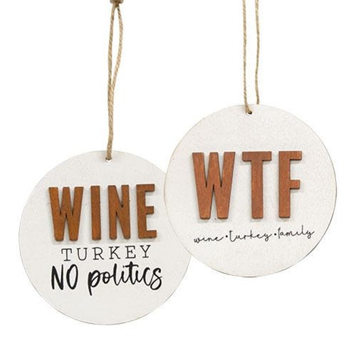 Wine Turkey Family Ornament 2 Asstd.