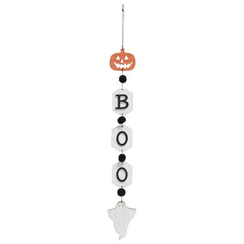 Boo Jack & Ghost Wooden Tag Garland