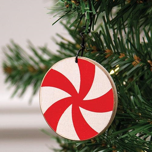 Peppermint Candy Wooden Ornament