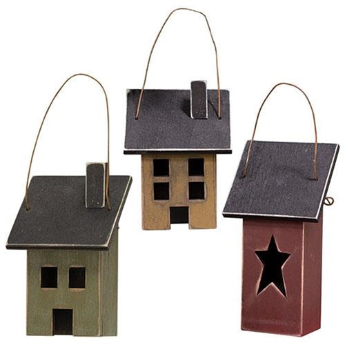 Saltbox House Ornament 3 Asstd.