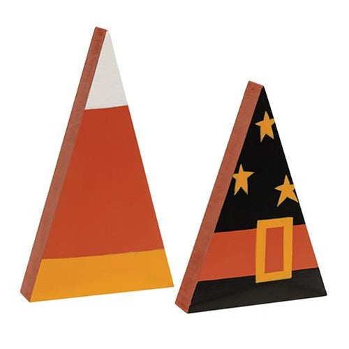 *2/Set Witch Hat & Candy Corn Chunky Sitters