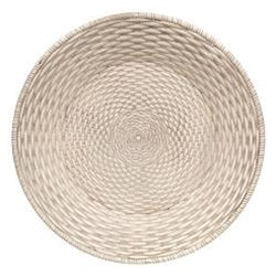 Antiqued White Basket Weave Plate