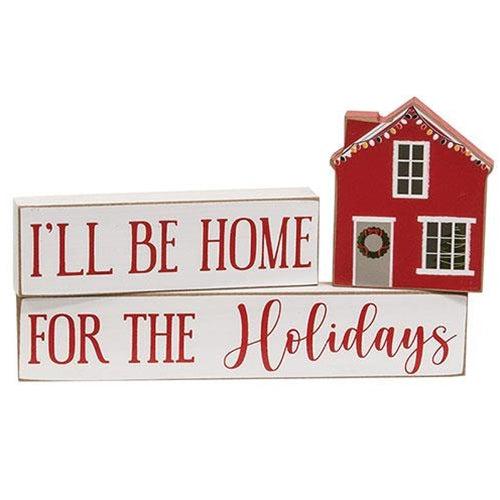 3/Set I'll Be Home For the Holidays Stacking Blocks – Primitive Renditions
