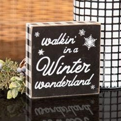 Walkin In A Winter Wonderland Buffalo Plaid Box Sign