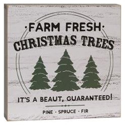 Barnwood Look Vintage Christmas Ad Box Sign 3 Asstd.