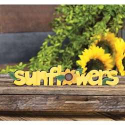 Sunflowers Wooden Cutout Word Sitter
